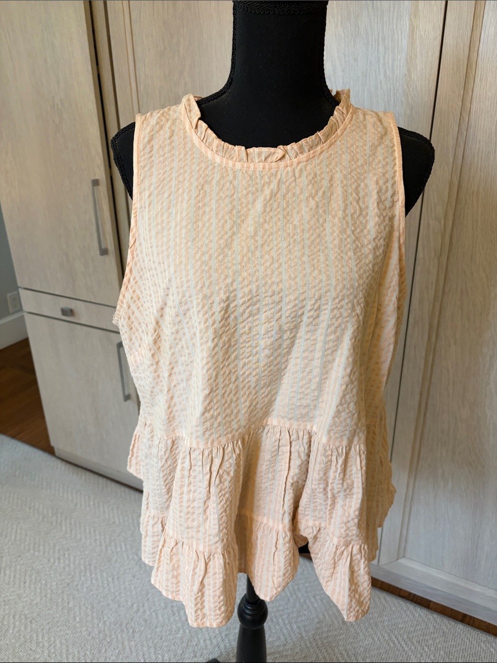 Universal Thread Peach Ruffled Peplum Tank Top